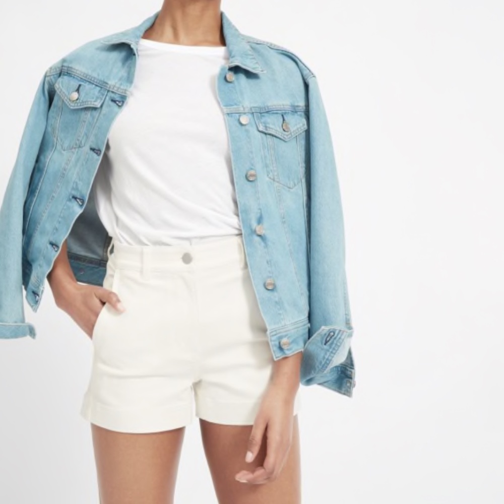 Everlane White Cotton Twill Shorts